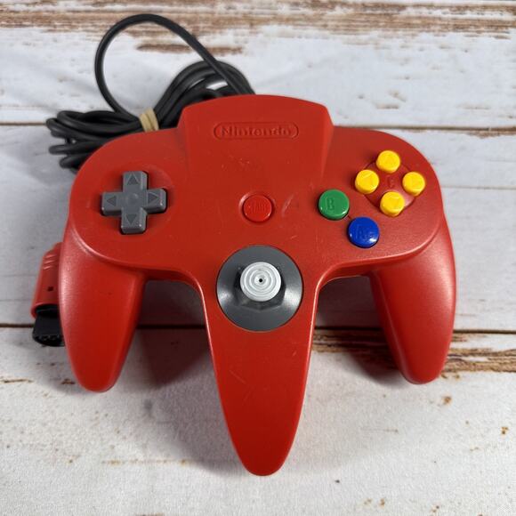 Nintendo 64 Controller – Red, OEM NUS-005, Tight Stick, Genuine, Tested, Used - Picture 1 of 10